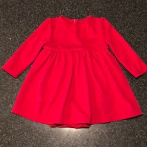 Primary red knit dress with built in bodysuit